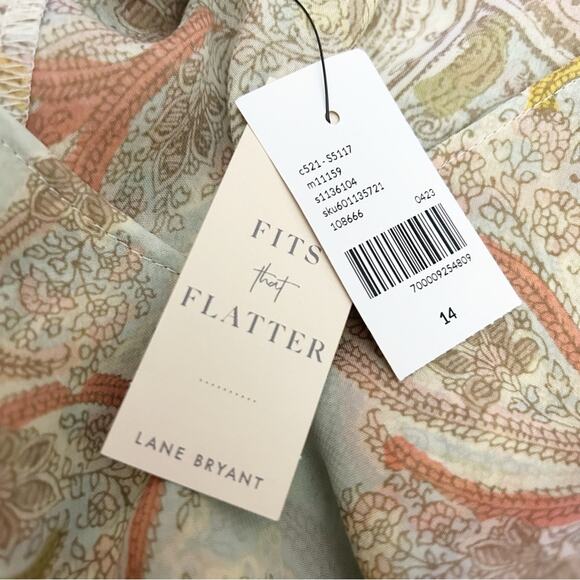 Lane Bryant Modern Swing Double-Layer Chiffon Tank Sz.14 NWT - Picture 8 of 8